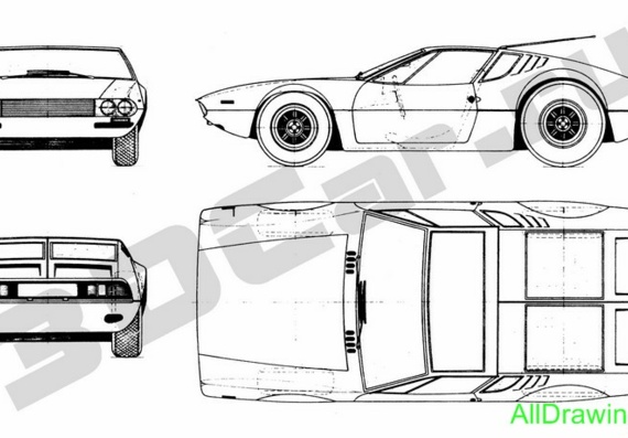 De Tomaso Mangusta (De Tomaso Mongusta) - drawings (drawings) of the car